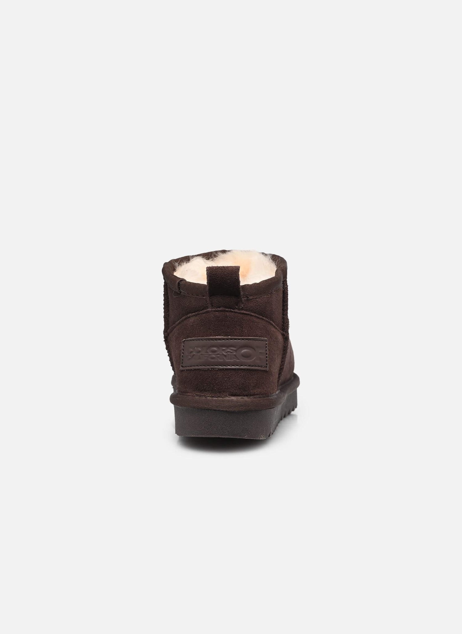 Short Sheepskin Boot in Suede - Chocolate