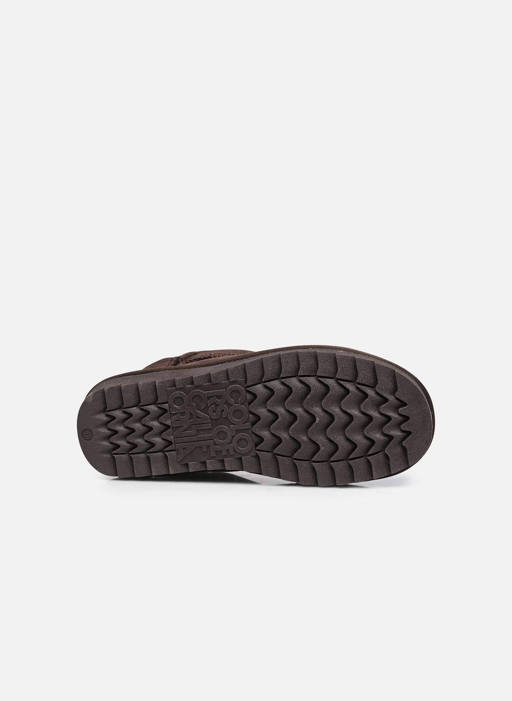 Short Sheepskin Boot in Suede - Chocolate