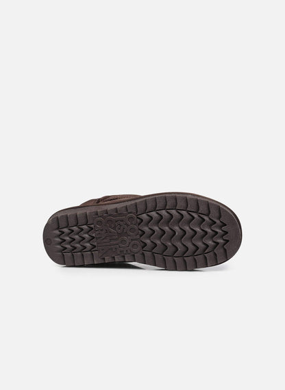 Short Sheepskin Boot in Suede - Chocolate