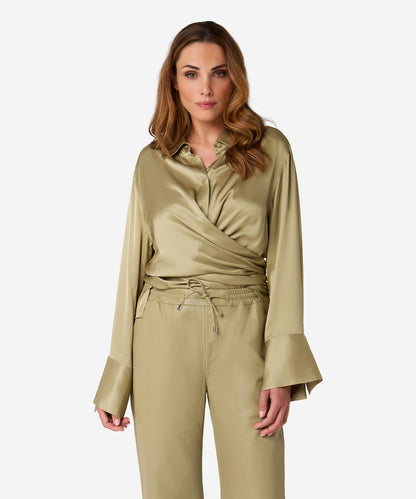 Tatum Satin - Elm Green