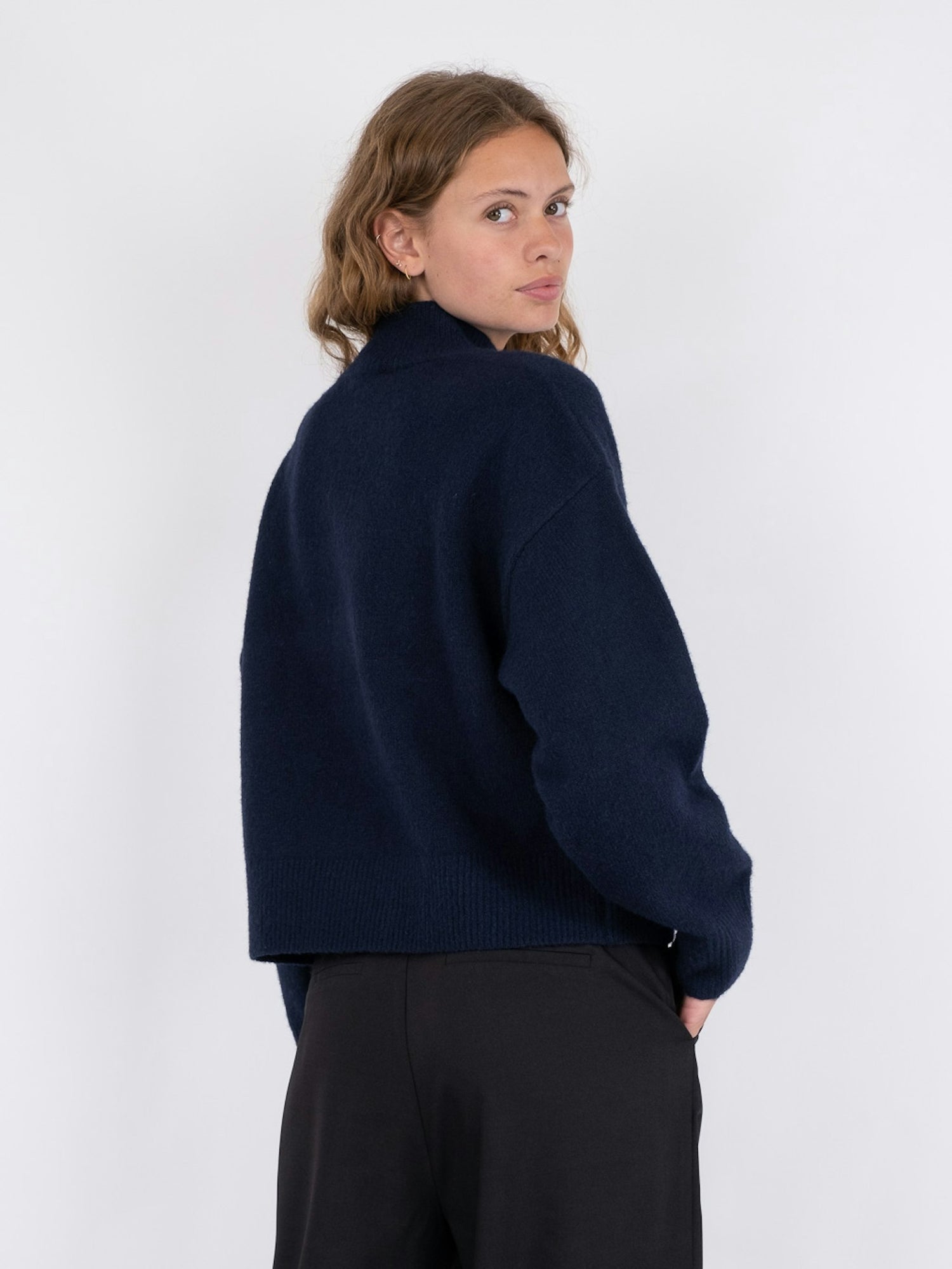 Paulina Knit Blouse - Navy