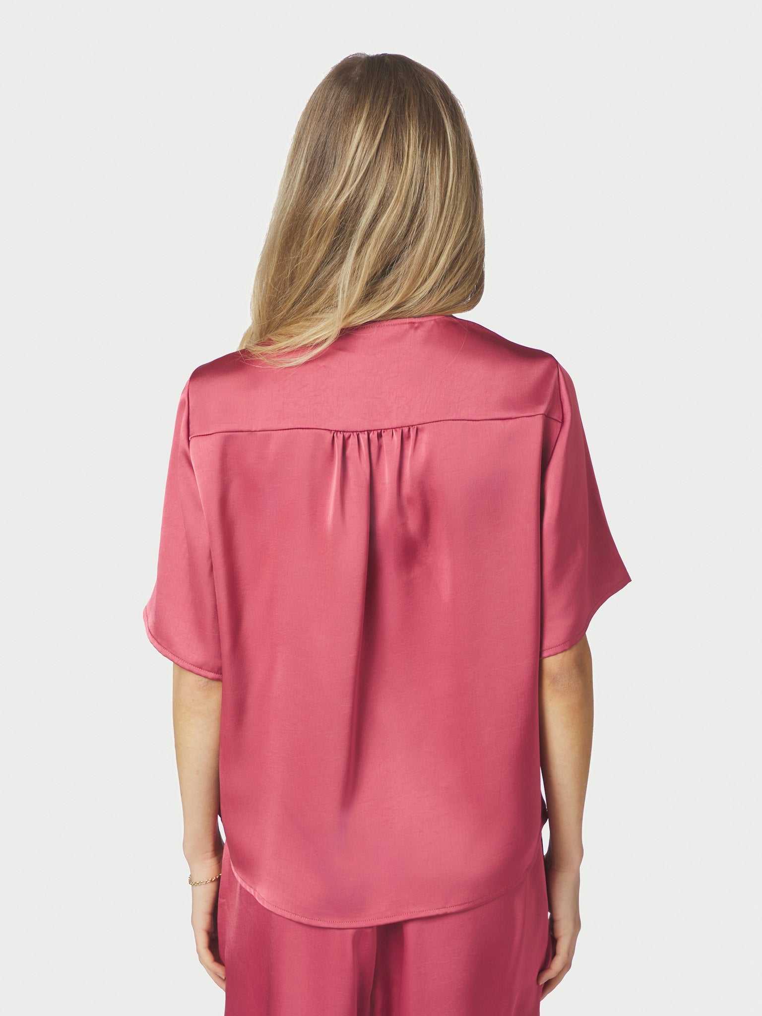 Casadia Heavy Sateen Blouse - Cherry Pink