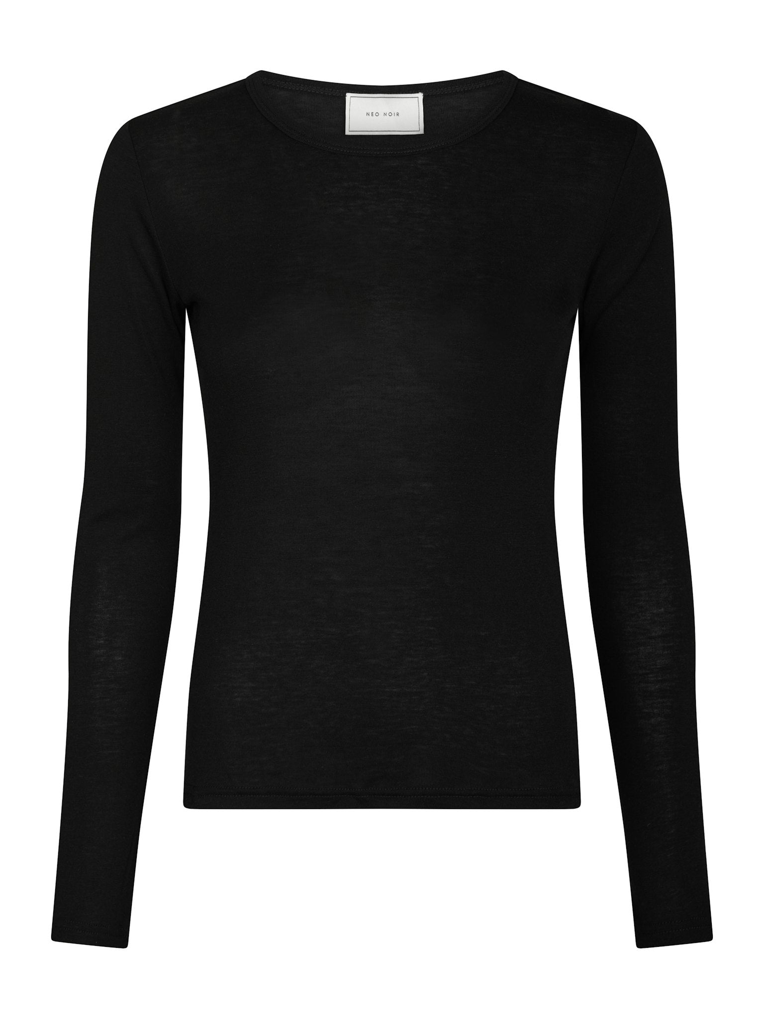 Nella Fine Rib Blouse - Black
