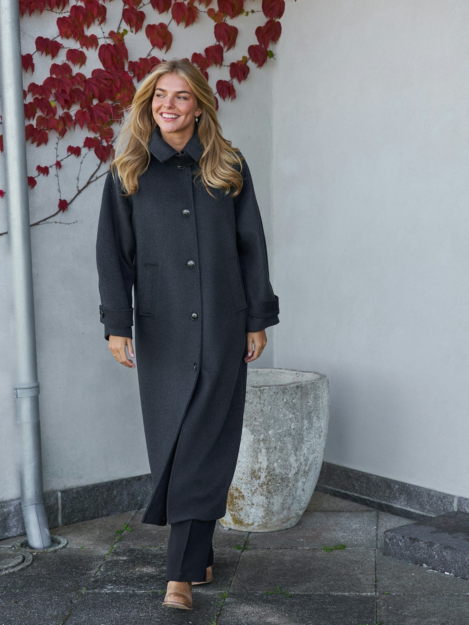 Keaton Wool Coat - Antracit Melange