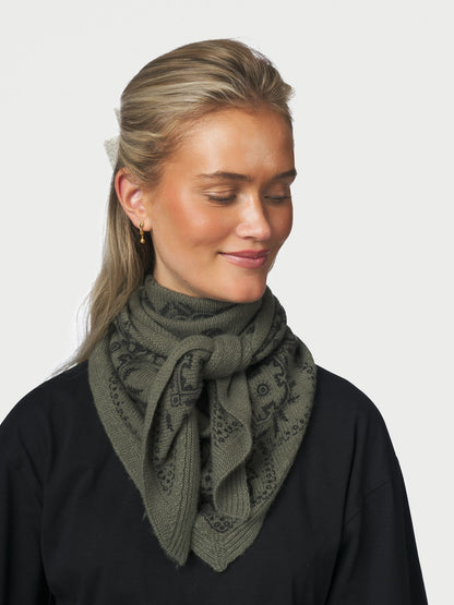 Lolana Paisley Knit Scarf - Army