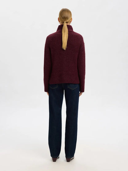SLFgabriella LS Knit High Neck - Fig