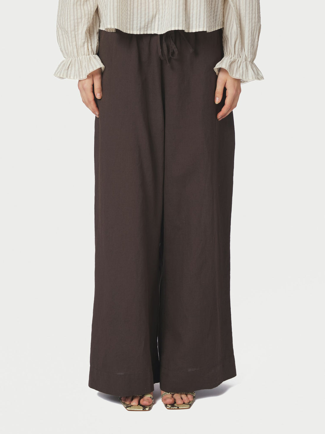 Heifa Linen Pants - Dark Brown