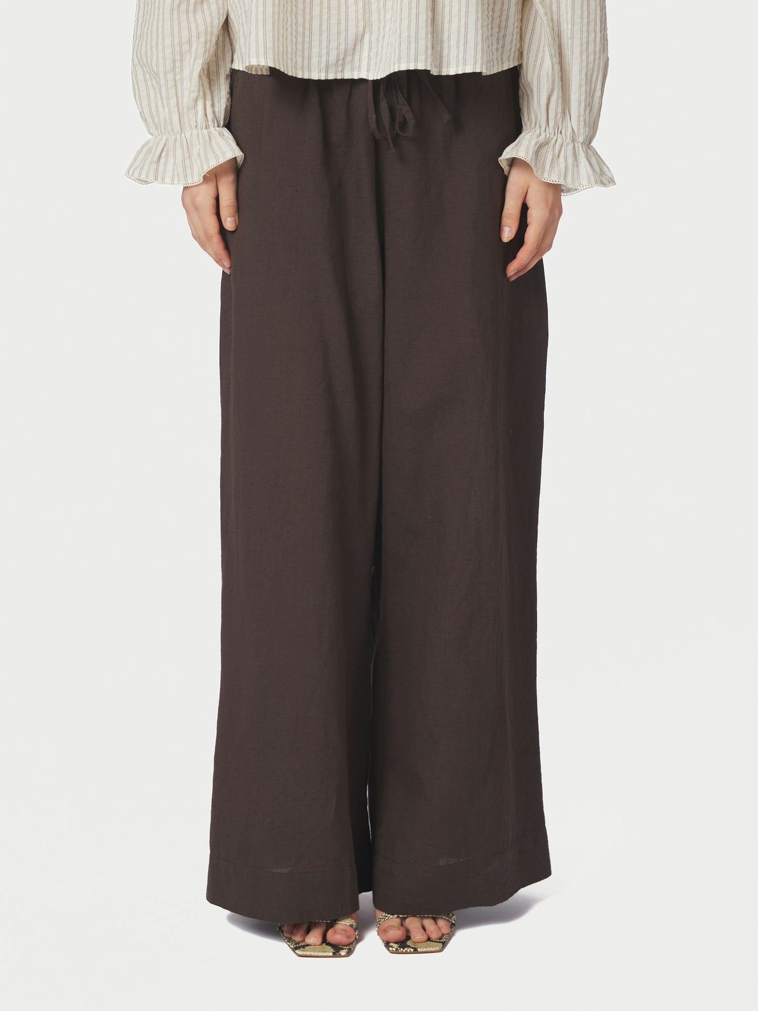 Heifa Linen Pants - Dark Brown