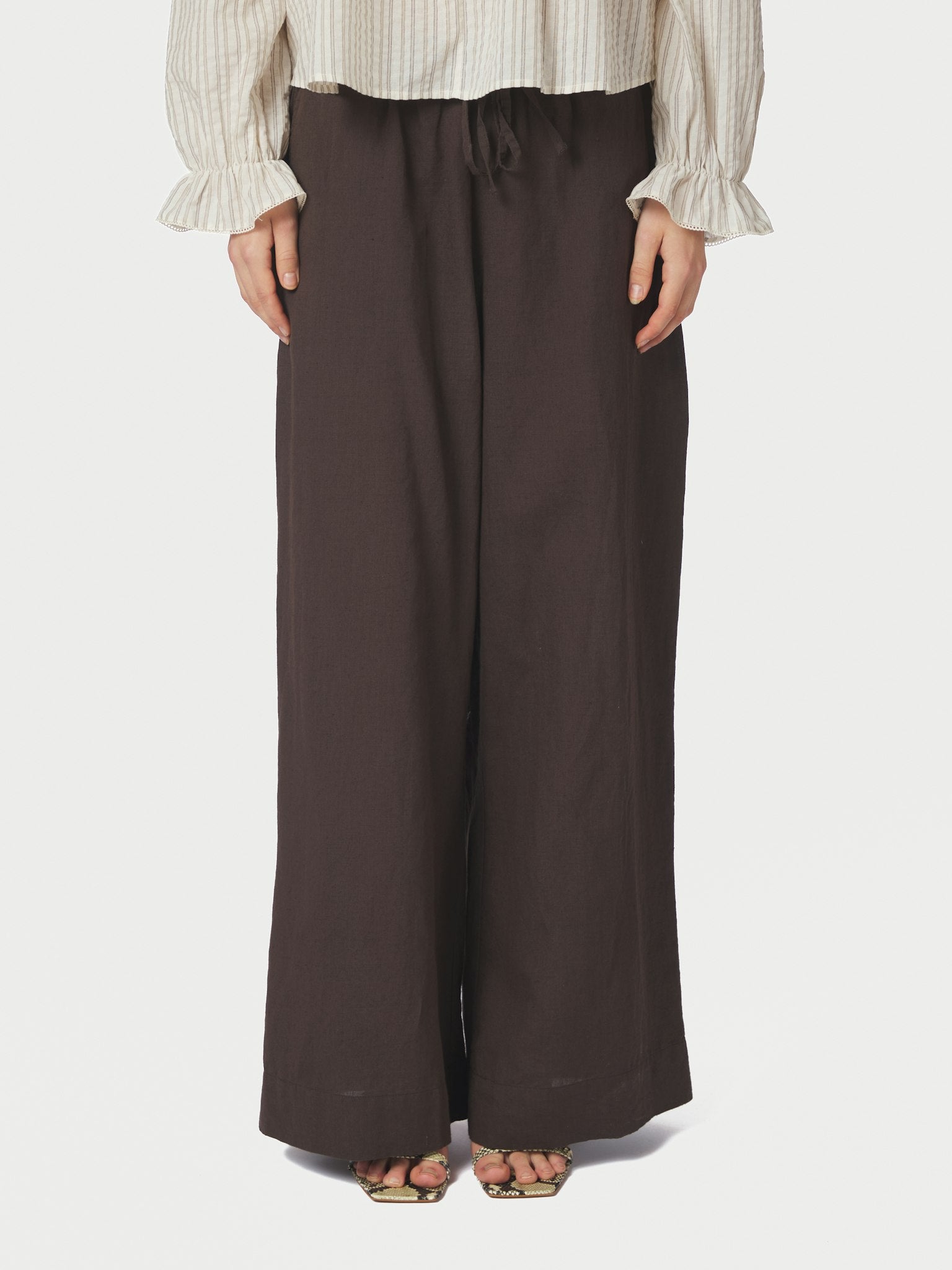 Heifa Linen Pants - Dark Brown