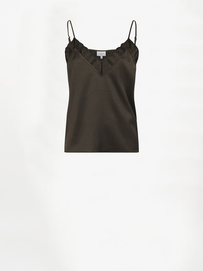 Dante6-Ipso plain lace camisole - Espresso Brown