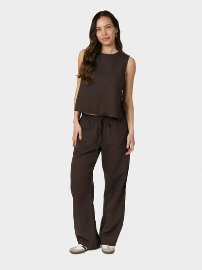 Sonar Linen Pants - Dark Brown