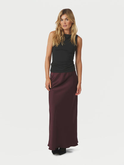 Vicky heavy sateen skirt - Burgundy