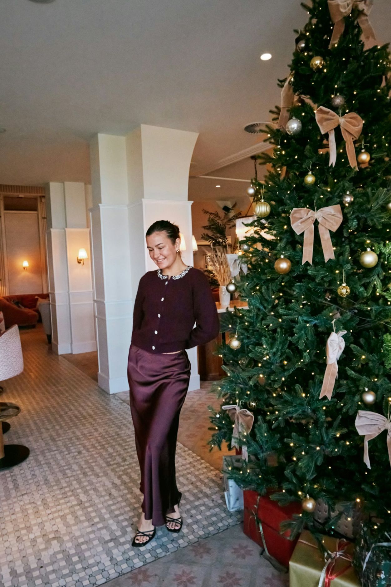 Vicky heavy sateen skirt - Burgundy