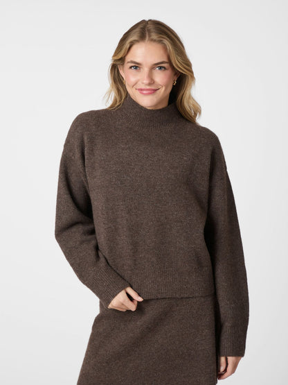Paulina Knit Blouse - Brown Melange