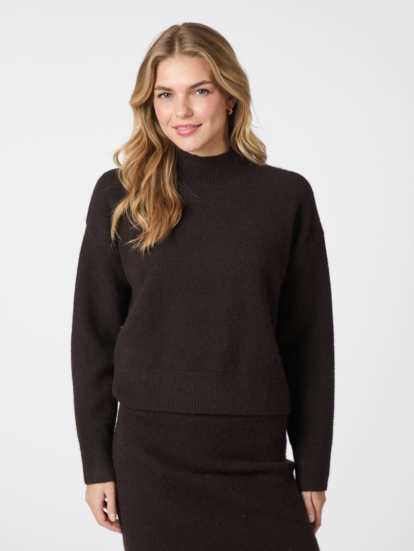 Paulina Knit Blouse - Dark Brown