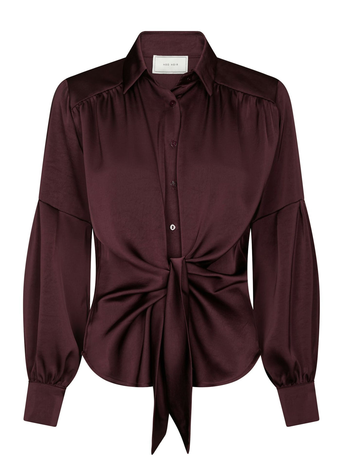 Naja Satin Shirt - Burgundy