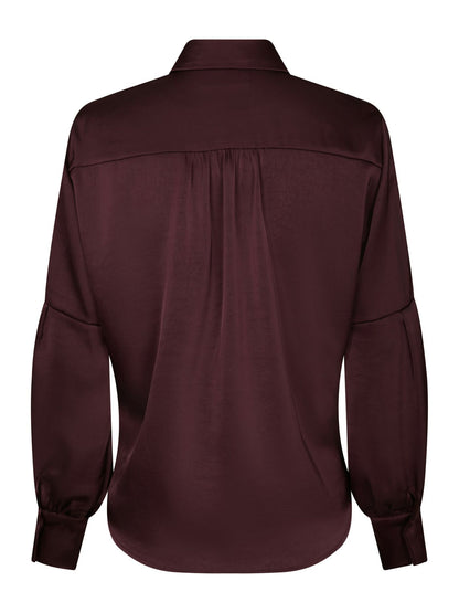 Naja Satin Shirt - Burgundy