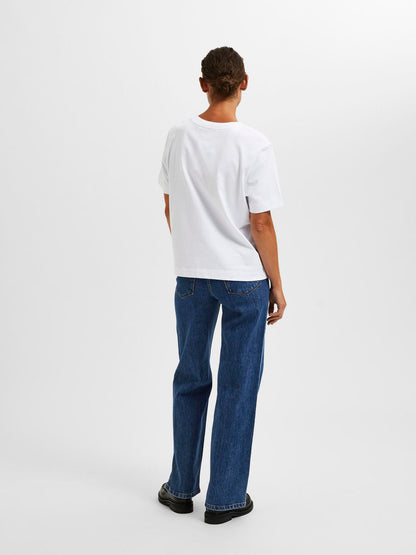 SLFEssential ss boxy - Bright White
