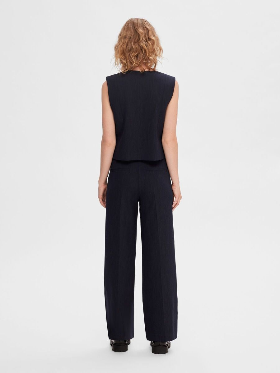SLFRita-Reja MW wide pant dark sap