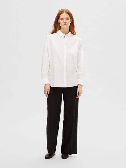 SLFDina-Sanni LS shirt - Bright White
