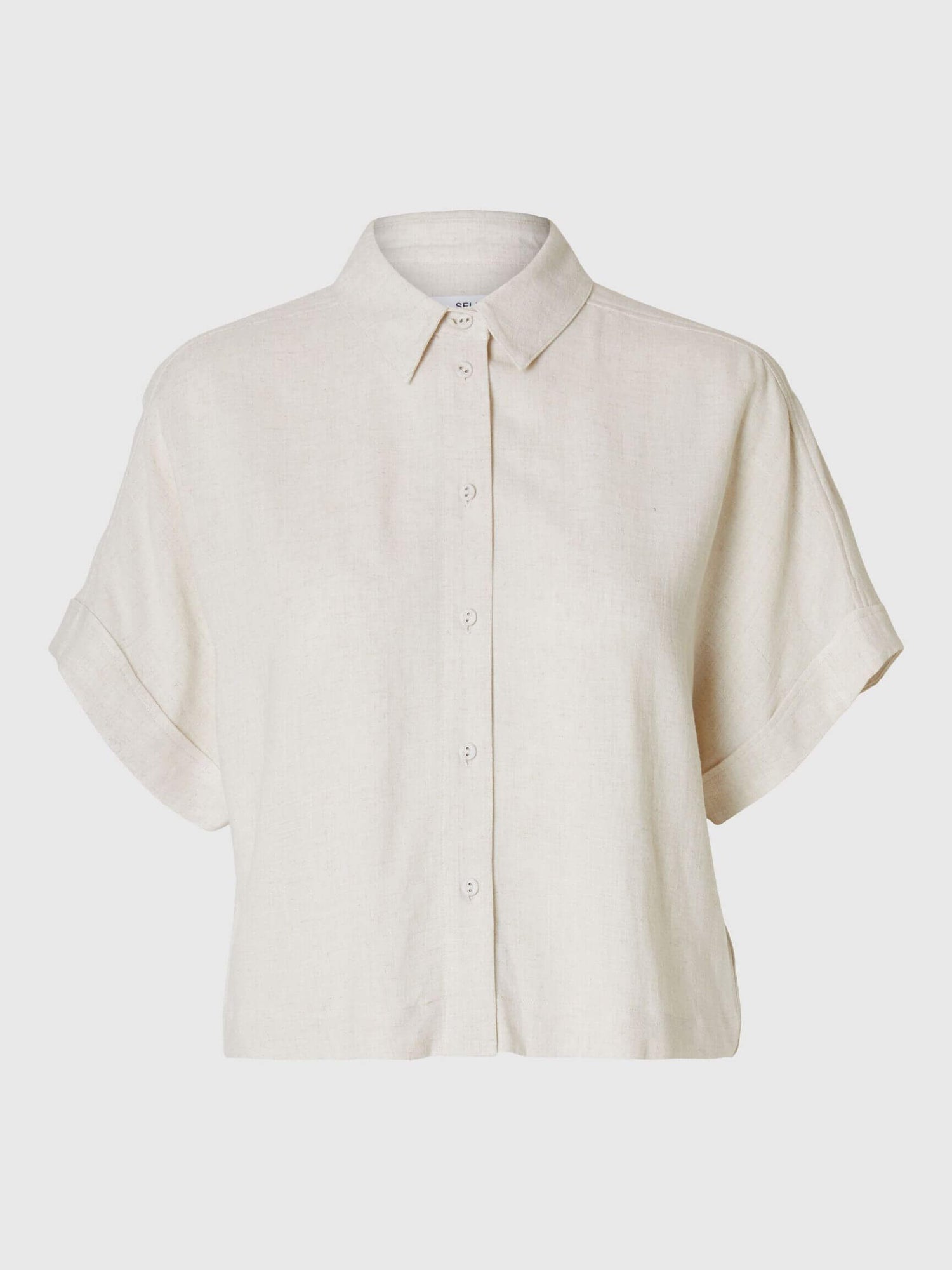 SLFviva SS Cropped Sun Shirt - Sandshell