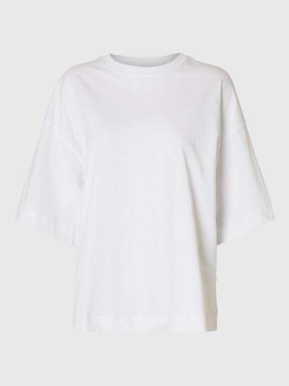 SLWcolwoman 2/4 Oversized Tee - Bright White