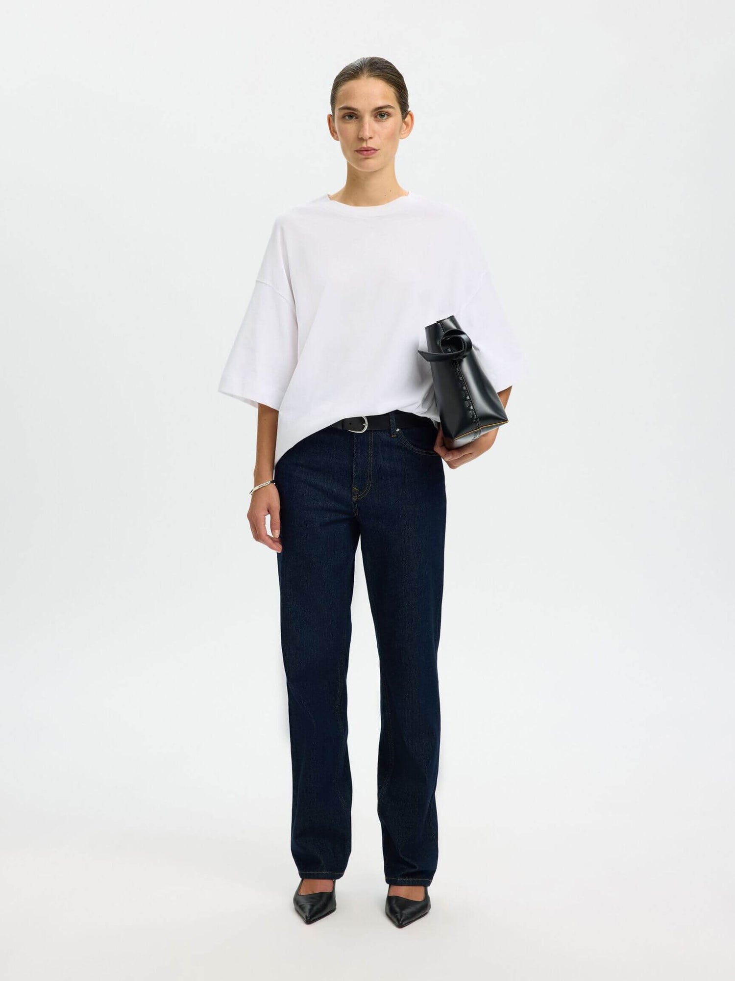 SLWcolwoman 2/4 Oversized Tee - Bright White