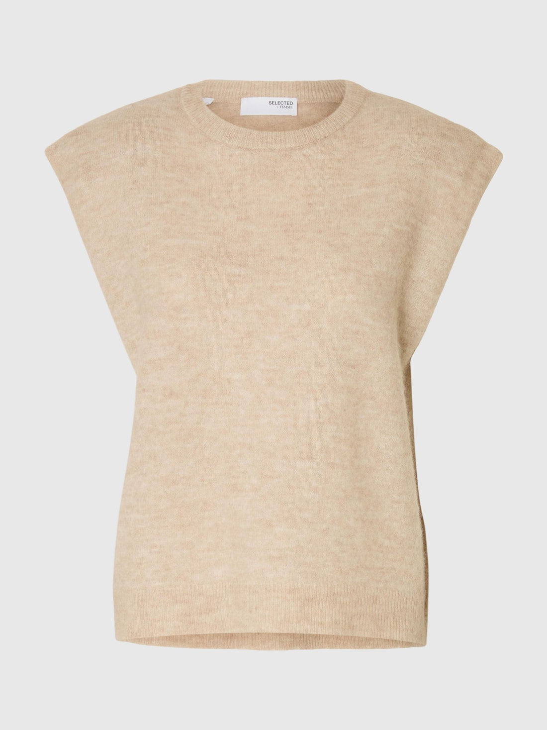 Slflulu sl knit vest - Birch melange