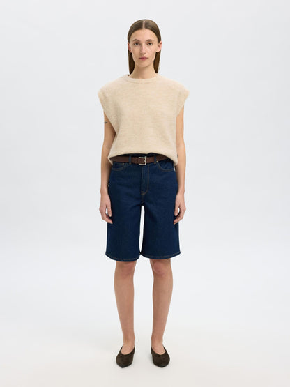 Slflulu sl knit vest - Birch melange