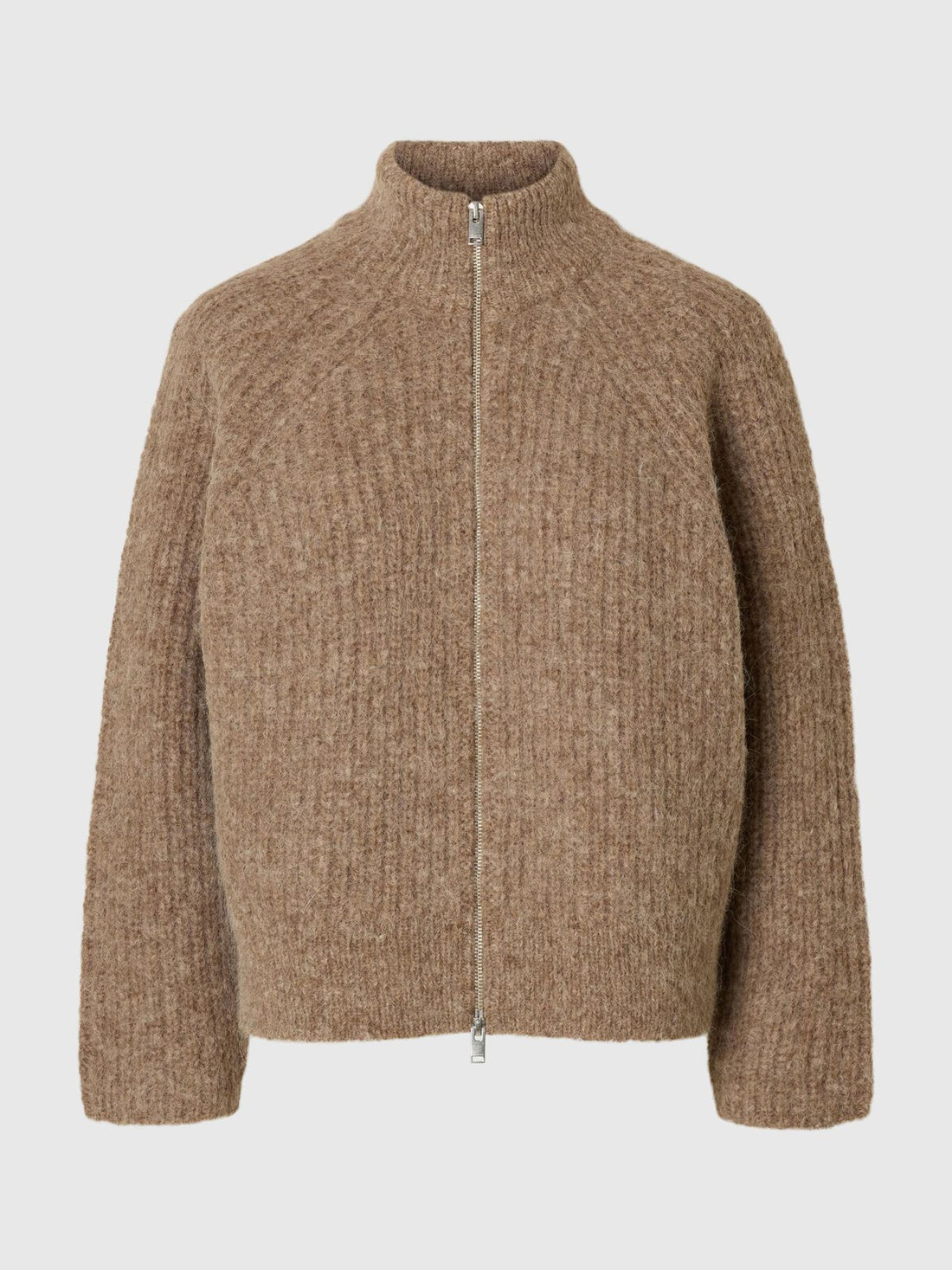 SLFanjuli LS knit Zip - delicioso mel