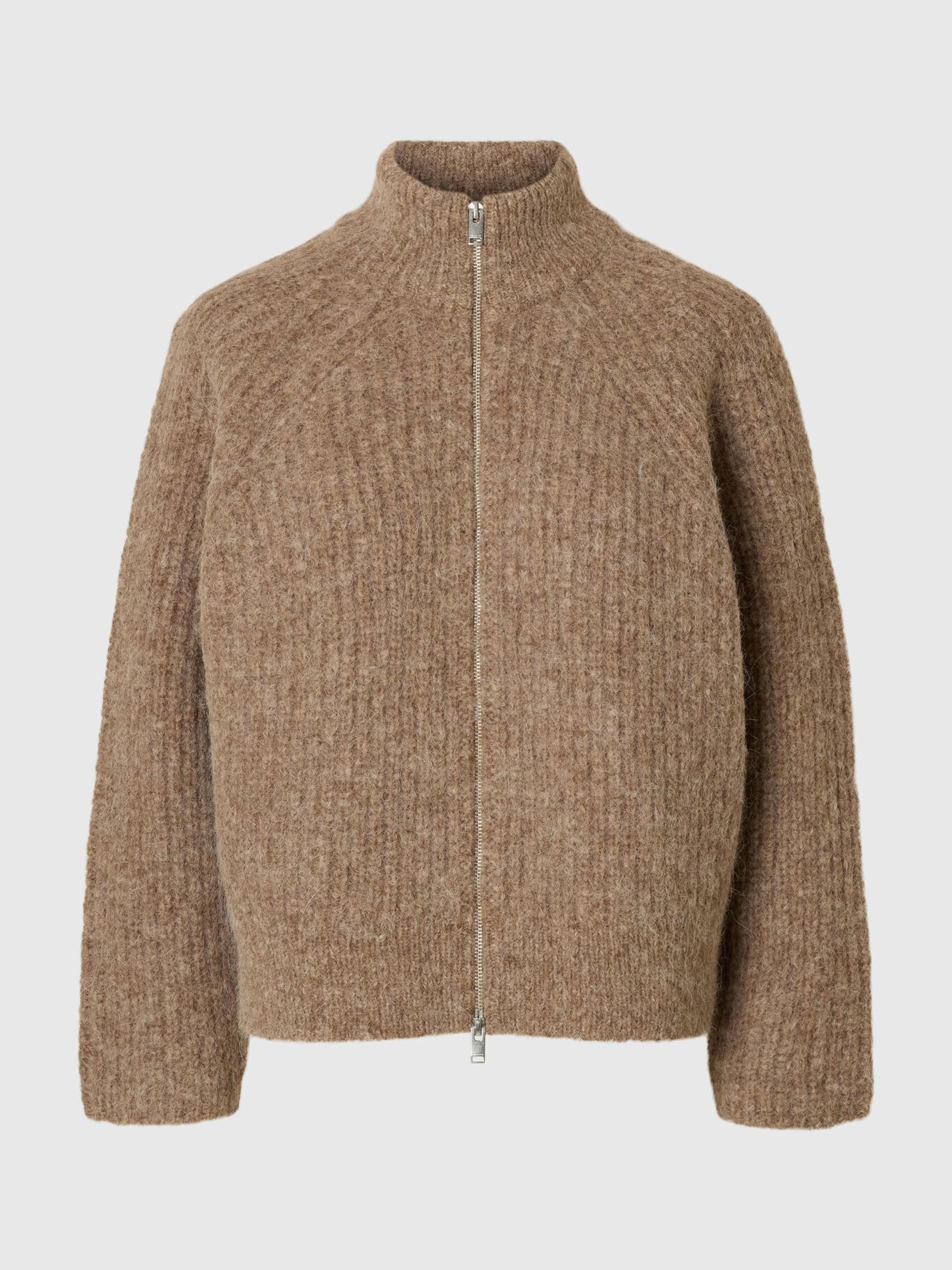 SLFanjuli LS knit Zip - delicioso mel