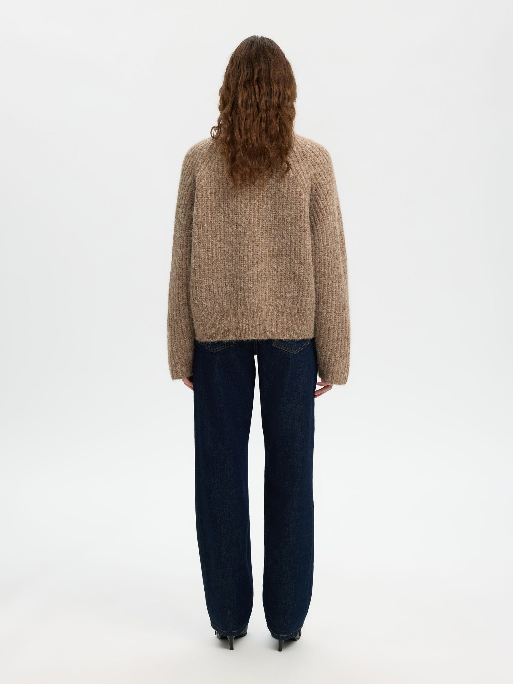 SLFanjuli LS knit Zip - delicioso mel