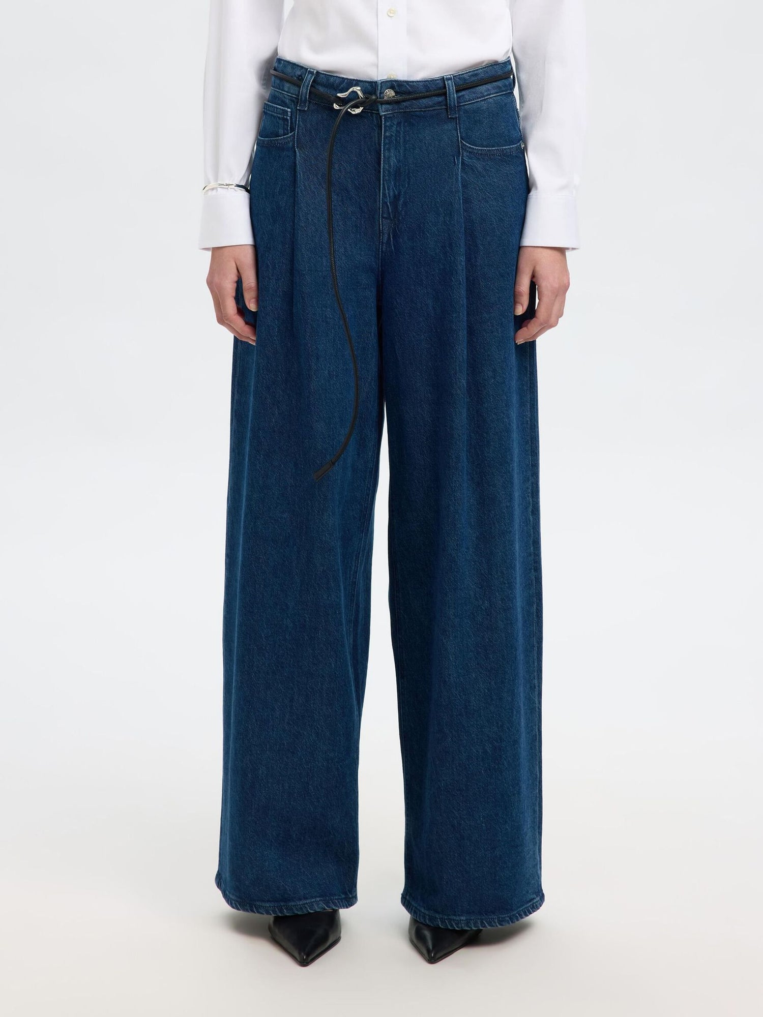 Slf wide selma-noa jeans - Dark Blue denim