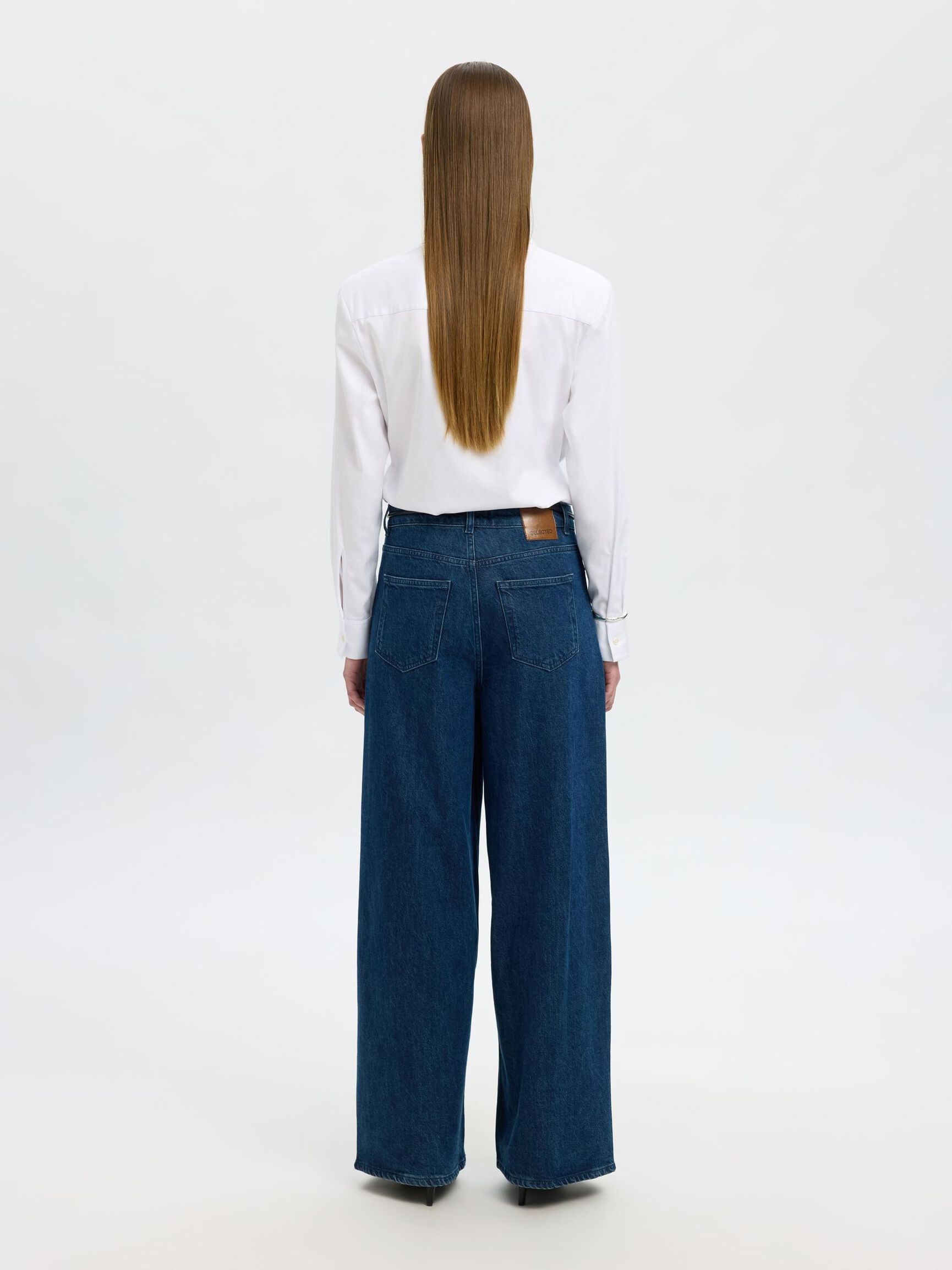 Slf wide selma-noa jeans - Dark Blue denim