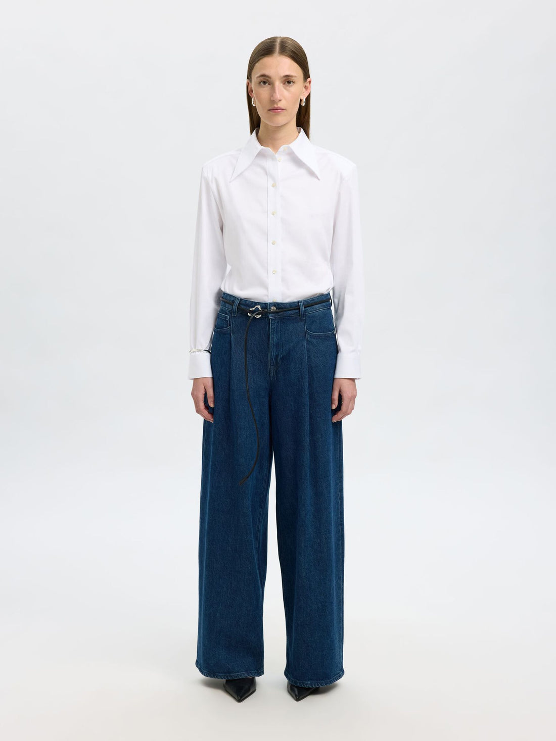 Slf wide selma-noa jeans - Dark Blue denim