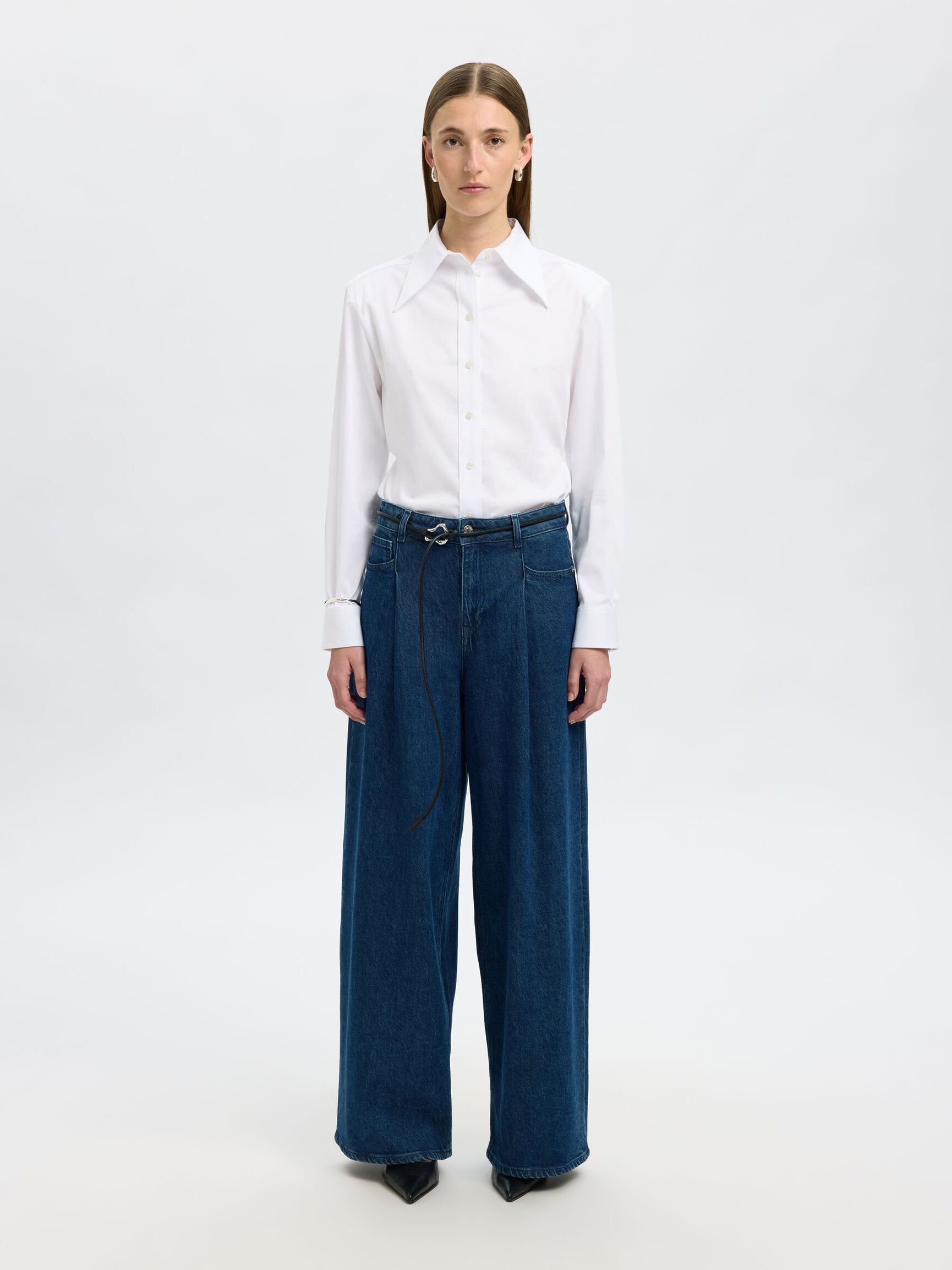 Slf wide selma-noa jeans - Dark Blue denim