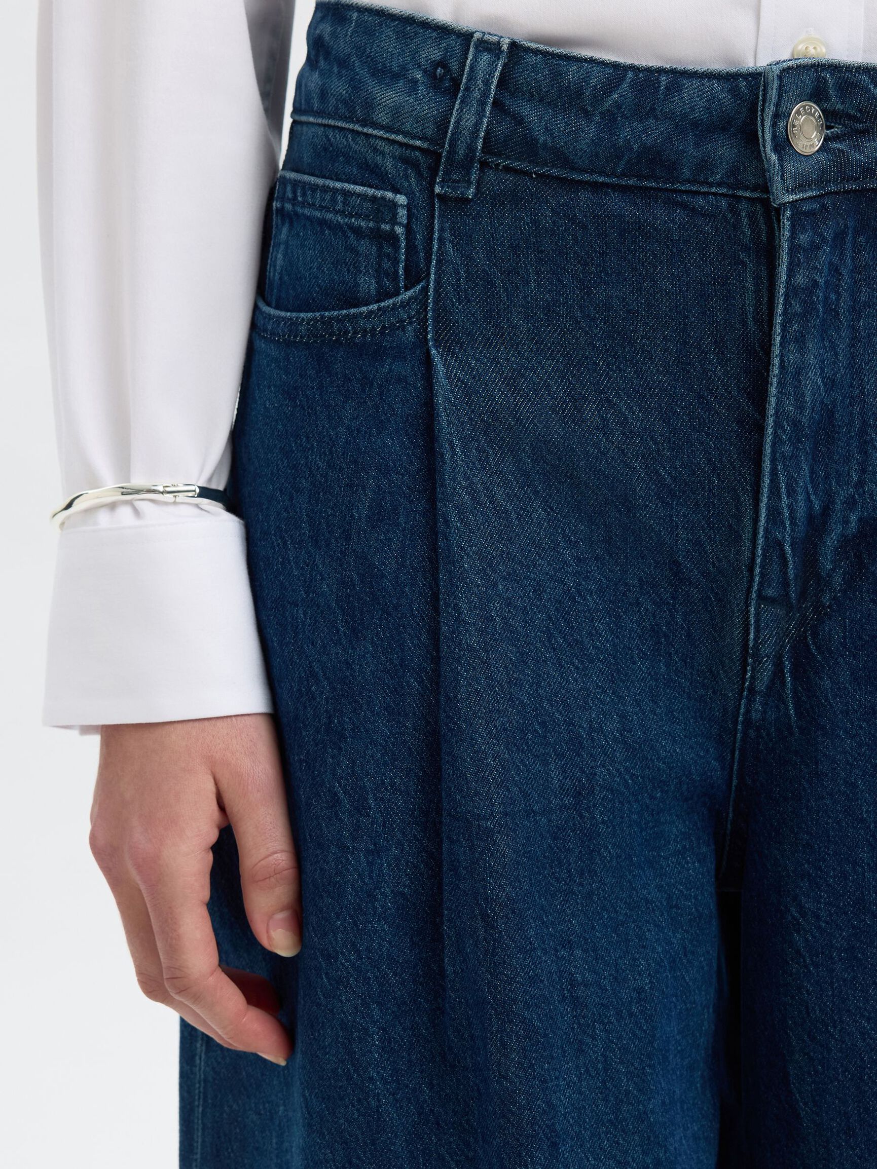 Slf wide selma-noa jeans - Dark Blue denim