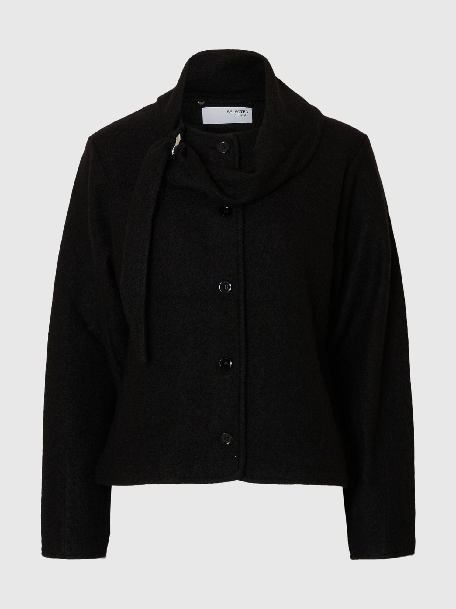 SlfDarla LS knit jacket - Black