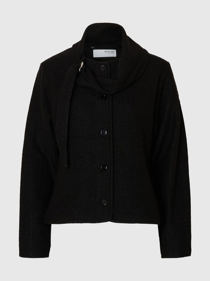 SlfDarla LS knit jacket - Black