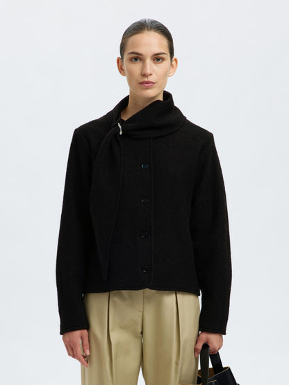 SlfDarla LS knit jacket - Black