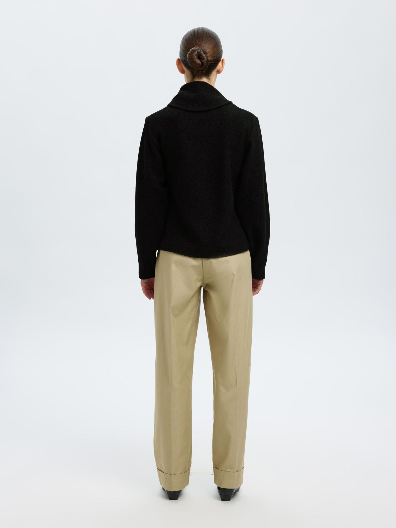 SlfDarla LS knit jacket - Black