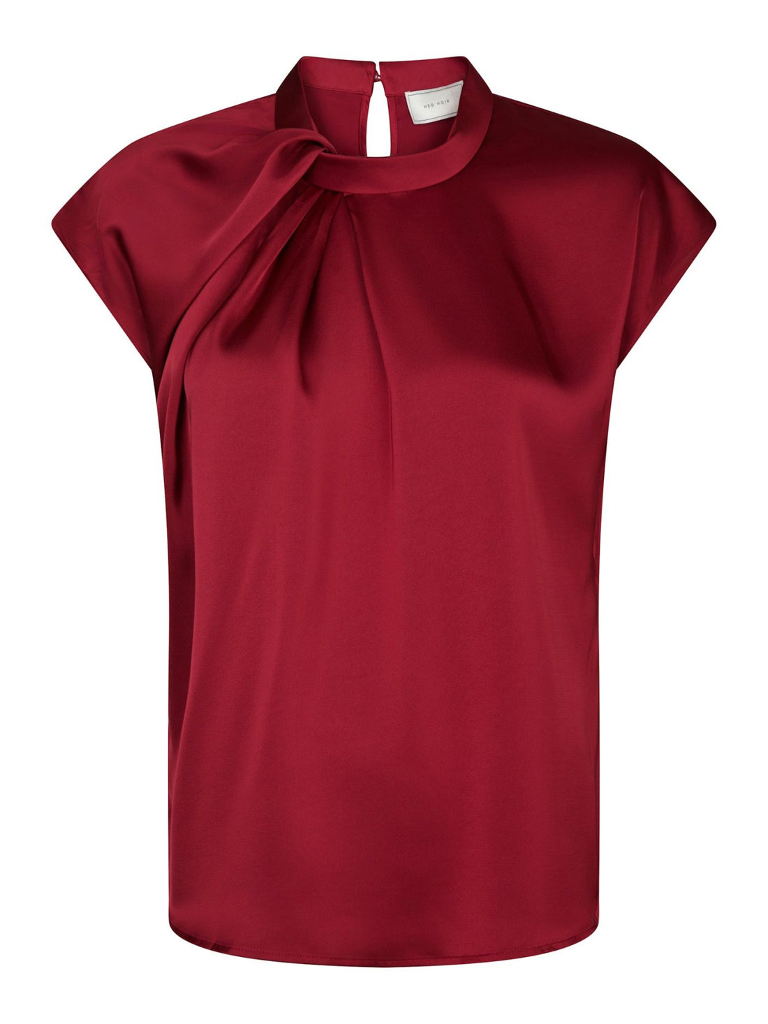 Fleur Drapy Satin Blouse - Wine