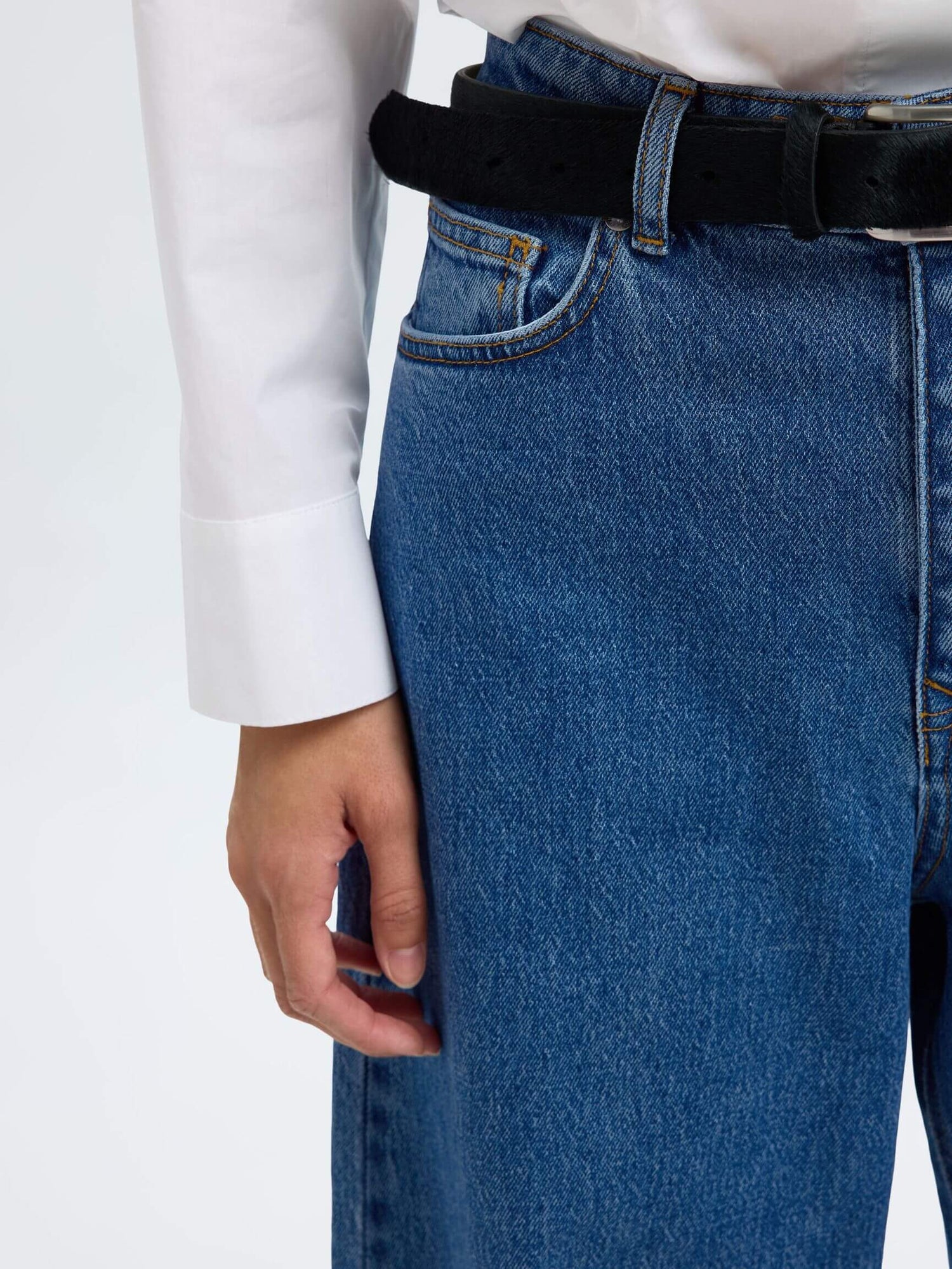 SLFloose Barrel Ane-Kori MW Jeans - Medium Blue Denim