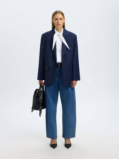 SLFloose Barrel Ane-Kori MW Jeans - Medium Blue Denim