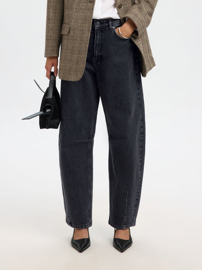 SLFloose Barrel Ane-Kori MW Jeans - Medium Grey Denim