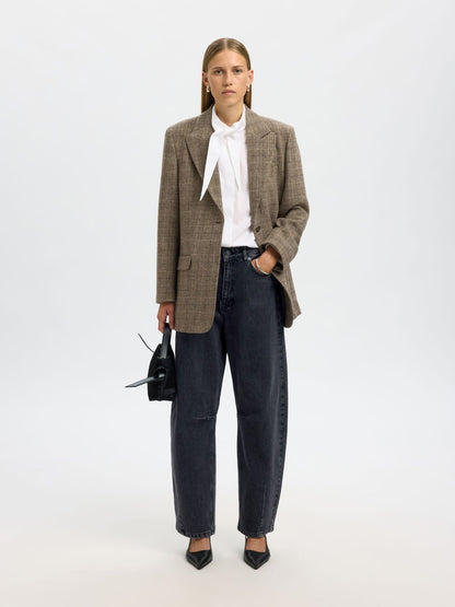 SLFloose Barrel Ane-Kori MW Jeans - Medium Grey Denim