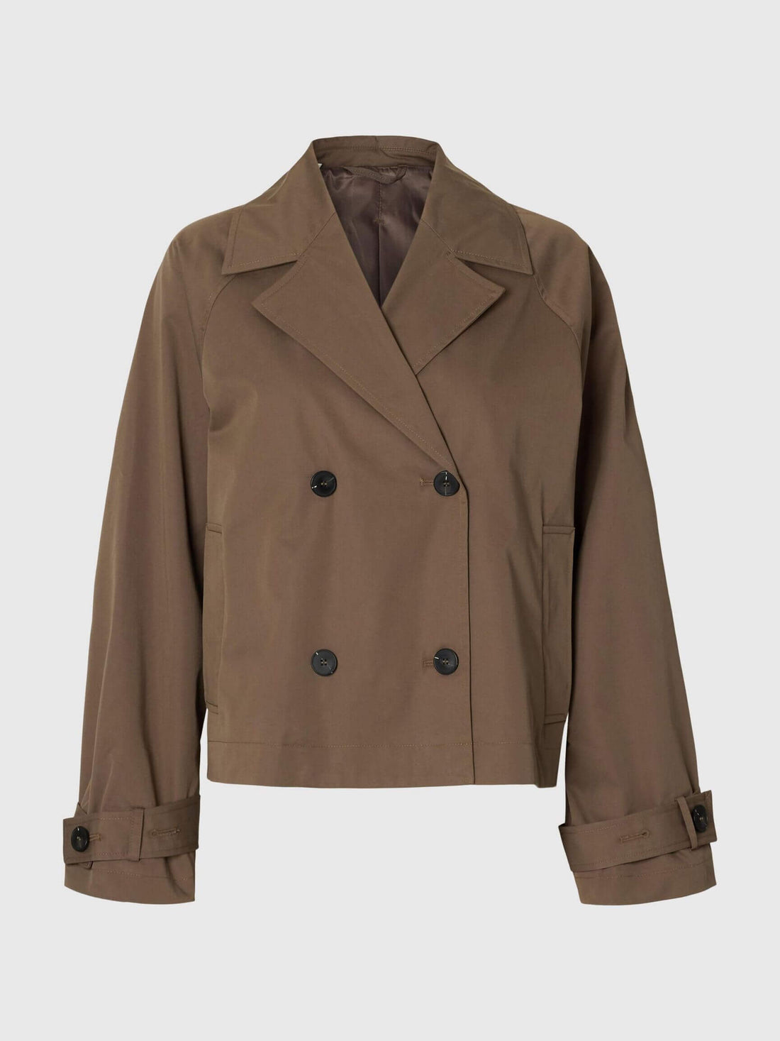 SLFnew Cilo Short Trenchcoat - Chocolate Dip