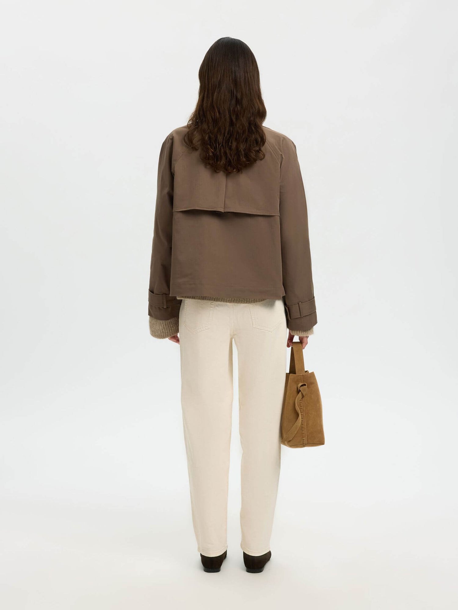 SLFnew Cilo Short Trenchcoat - Chocolate Dip