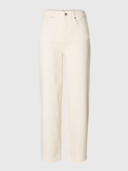 SLFbarrel Ebba HW Jeans - Egret