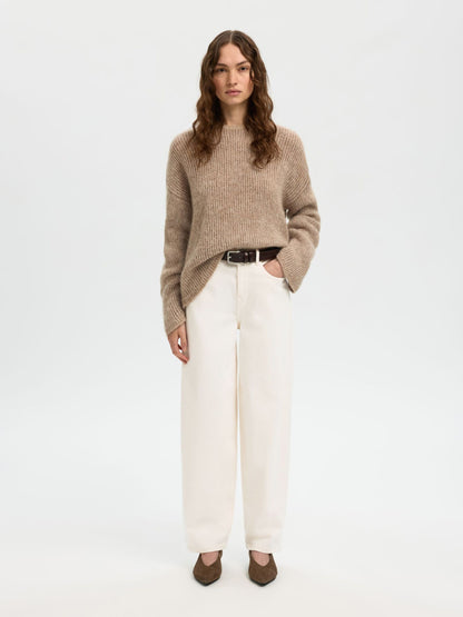 SLFbarrel Ebba HW Jeans - Egret